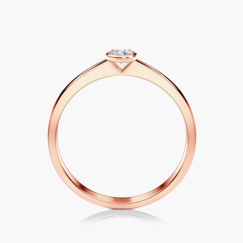 Pierścionek zaręczynowy SAVICKI: różowe złoto, diament